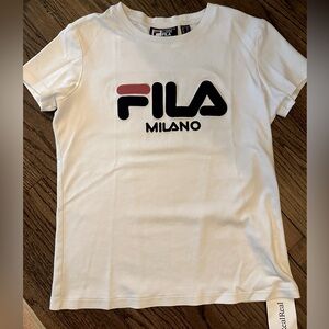 Women’s FILA Milano White Tee Shirt Sz XS / 2 / 34